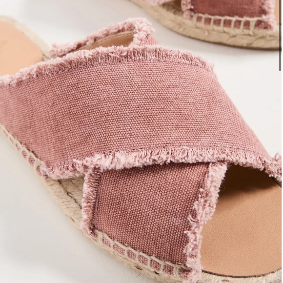 NIB Castaner Palmera Espadrille Canvas Slide Sandals Red Rosa Oscuro 36 6 - Picture 3 of 12